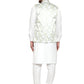 Jompers Men's Solid Cotton Kurta Pajama with Printed Waistcoat ( JOKP WC 4062 LIme-W )