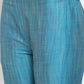 Jompers Women Blue & Green Self-Striped Kurta with Trousers ( JOKS 1310 Blue )