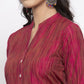 Jompers Women Pink Self-Striped Kurta with Trousers ( JOKS 1310 Pink )
