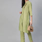 Women Green Embroidered Detail Kurta with Trousers ( JOKS 1326 Green )