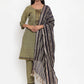 Jompers Women Mustard Solid Kurta with Trousers & Dupatta (JOKS D10B 1321 Mustard)