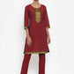 Jompers Women Maroon Solid Kurta with Trousers & Dupatta (JOKS D10B 1321 Maroon)