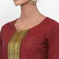 Jompers Women Maroon Solid Kurta with Trousers & Dupatta (JOKS D10B 1321 Maroon)