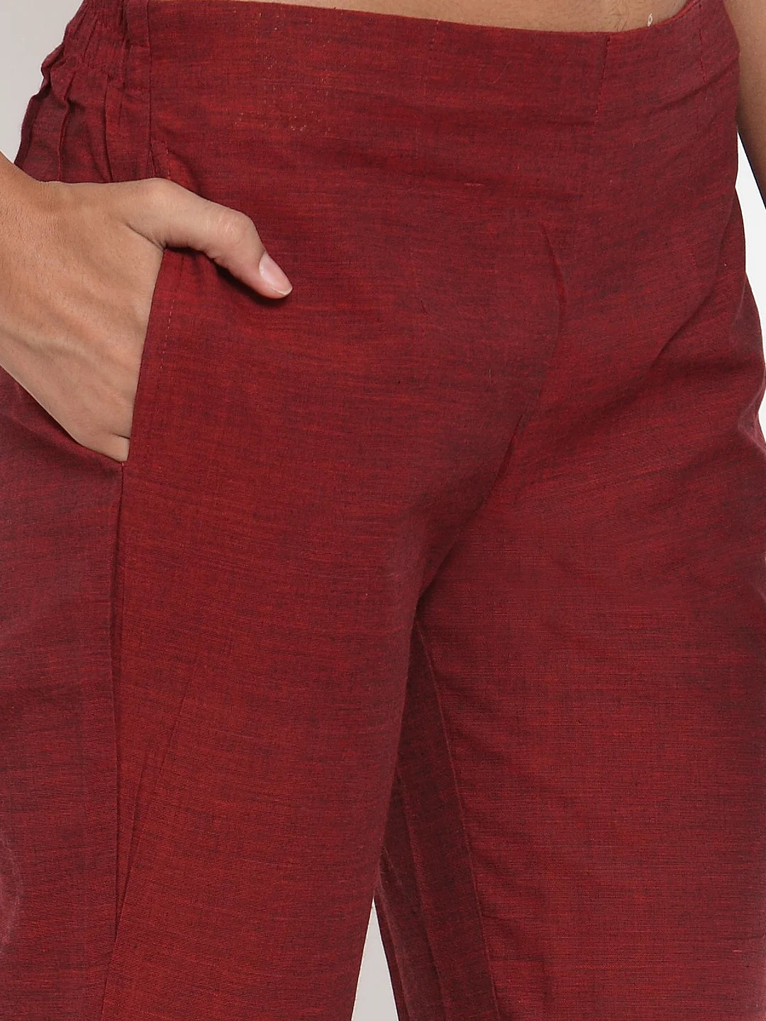 Jompers Women Maroon Solid Kurta with Trousers & Dupatta (JOKS D10B 1321 Maroon)