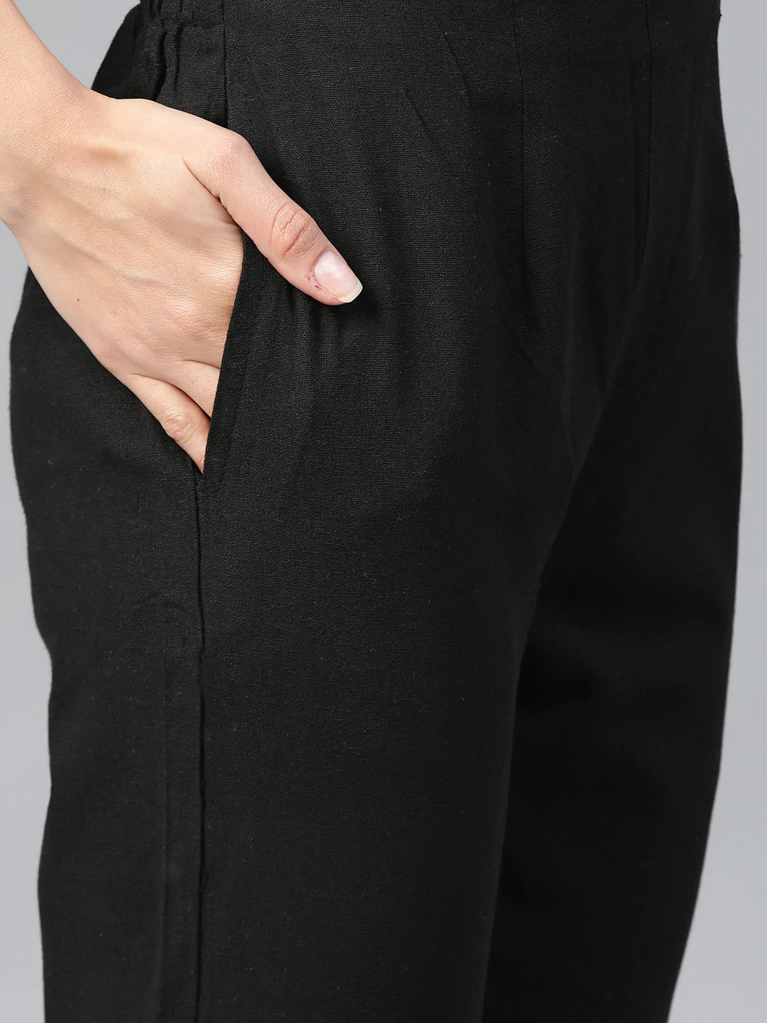 Jompers Women Black & Grey Solid Kurta with Trousers & Dupatta ( JOKS D17Grey 1362 Black )