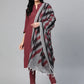 Jompers Women Maroon & Grey Solid Kurta with Trousers & Dupatta ( JOKS D17Grey 1362 Maroon )