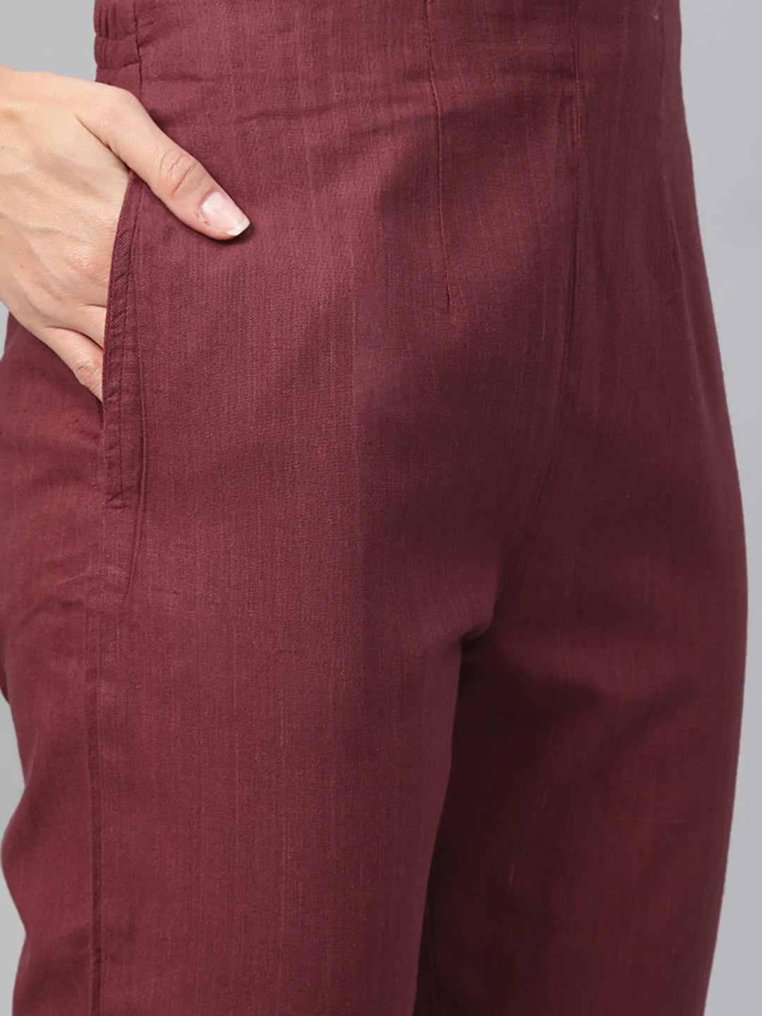 Jompers Women Maroon & Grey Solid Kurta with Trousers & Dupatta ( JOKS D17Grey 1362 Maroon )