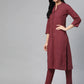 Jompers Women Maroon & Grey Solid Kurta with Trousers & Dupatta ( JOKS D17Grey 1362 Maroon )