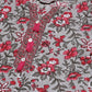 Women Grey & Magenta Block Print Pure Cotton Kurta with Trousers & Dupatta ( JOKS D18Gry 1372 Grey )