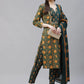 Women Green Ethnic Motifs Printed Pure Cotton Kurta with Trousers & Dupatta ( JOKS D22G 1400 Green )