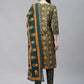 Women Green Ethnic Motifs Printed Pure Cotton Kurta with Trousers & Dupatta ( JOKS D22G 1400 Green )