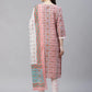 Women Pink & White Ethnic Motifs Printed Pure Cotton Kurta with Trousers & Dupatta ( JOKS D24P 1402 Pink )