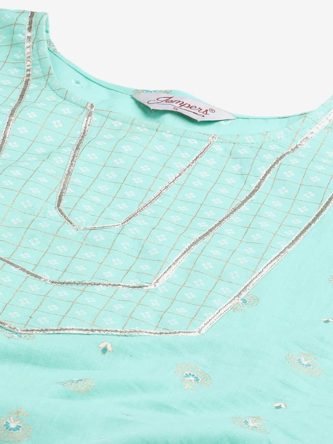 Women Green Floral Printed Regular Pure Cotton Kurta with Trousers & With Dupatta ( JOKS D28W 1412 Green )