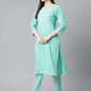Women Green Floral Printed Regular Pure Cotton Kurta with Trousers & With Dupatta ( JOKS D28W 1412 Green )