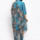 Jompers Women Blue & Green Self-Striped Kurta with Trousers & Printed Georgette Dupatta ( JOKS D2B 1310 Blue )
