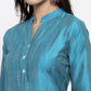 Jompers Women Blue & Green Self-Striped Kurta with Trousers & Printed Georgette Dupatta ( JOKS D2B 1310 Blue )