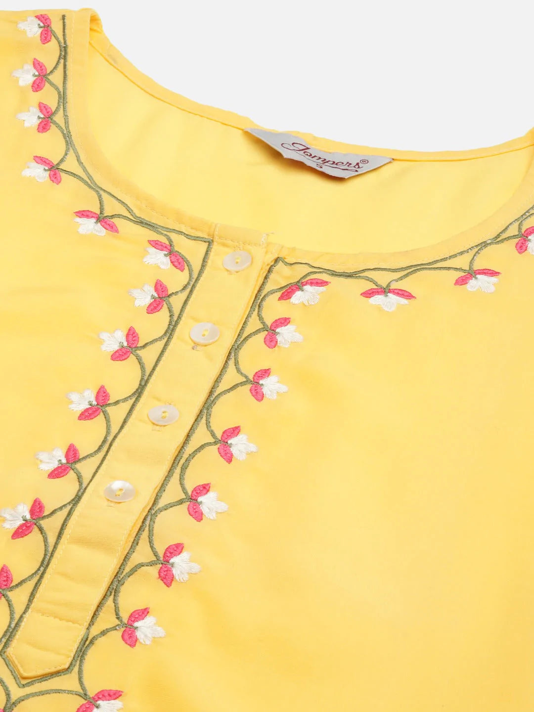 Women Yellow Embroidered Regular Kurta with Trousers & With Dupatta ( JOKS D30 1361 Yellow )