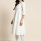 Sequinned Kurta with Trousers & With Dupatta ( JOKS D34W 1453 White )