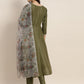 Gotta Patti Kurta with Trousers & With Dupatta ( JOKS D34W 1466 Green )