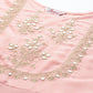 Peach Floral Embroidered Mirror Work Kurta with Trousers & With Dupatta ( JOKS D34W 1490 Peach )