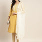 Printed Gotta Patti Kurta with Trousers & Dupatta ( JOKS D36W 1470 Yellow )