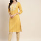 Printed Gotta Patti Kurta with Trousers & Dupatta ( JOKS D36W 1470 Yellow )