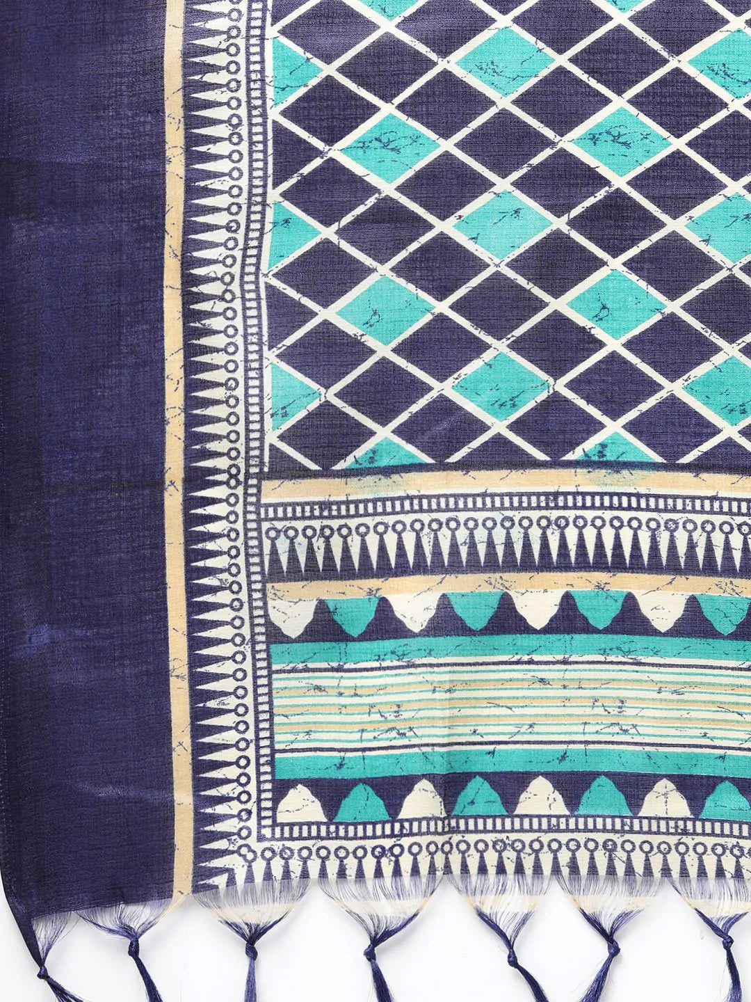 Jompers Women Blue & Green Self-Striped Kurta with Trousers & Dupatta ( JOKS D4B 1310 Blue )