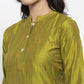 Jompers Women Green Self-Striped Kurta with Trousers & Art Silk Dupatta ( JOKS D4G 1310 Green )