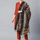 Jompers Women Red & Black Self-Striped Kurta with Trousers & Dupatta ( JOKS D4R 1310 Red )