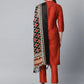 Jompers Women Red & Black Self-Striped Kurta with Trousers & Dupatta ( JOKS D4R 1310 Red )