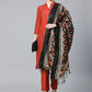 Jompers Women Red & Black Self-Striped Kurta with Trousers & Dupatta ( JOKS D4R 1310 Red )
