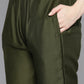 Sequin, zari embroidered flaired kurta with pants and dupatta ( JOKS D50G 1537 Green )