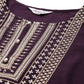 Sequin, zari embroidered flaired kurta with pants and dupatta ( JOKS D50P 1537 Purple )
