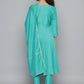 Embroidered Silk Flared kurta,pant with dupatta set ( JOKS D52G 1535 Green )