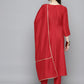 Embroidered Silk Flared kurta,pant with dupatta set ( JOKS D52R 1535 Red )