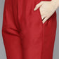 Embroidered Silk Flared kurta,pant with dupatta set ( JOKS D52R 1535 Red )