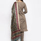 Women Grey Striped Kurta with Trousers & Green Printed Dupatta ( JOKS D5G 1317 Grey )
