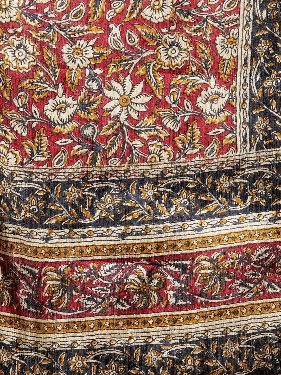 Women Beige & Black Striped Kurta with Trousers & Red Printed Dupatta ( JOKS D5R 1317 Golden )