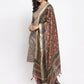 Women Grey Striped Kurta with Trousers & Red Printed Dupatta ( JOKS D5R 1317 Grey )