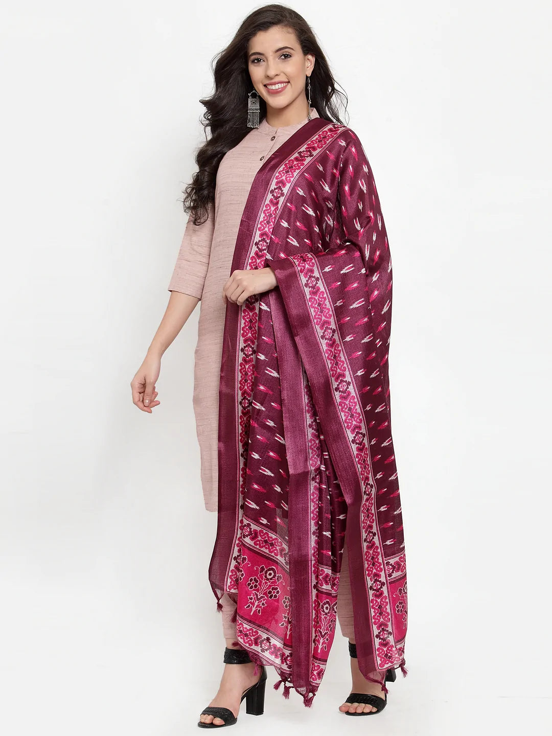 Jompers Women Pink Solid Kurta with Trousers & Dupatta (JOKS D8P 1332 Pink)