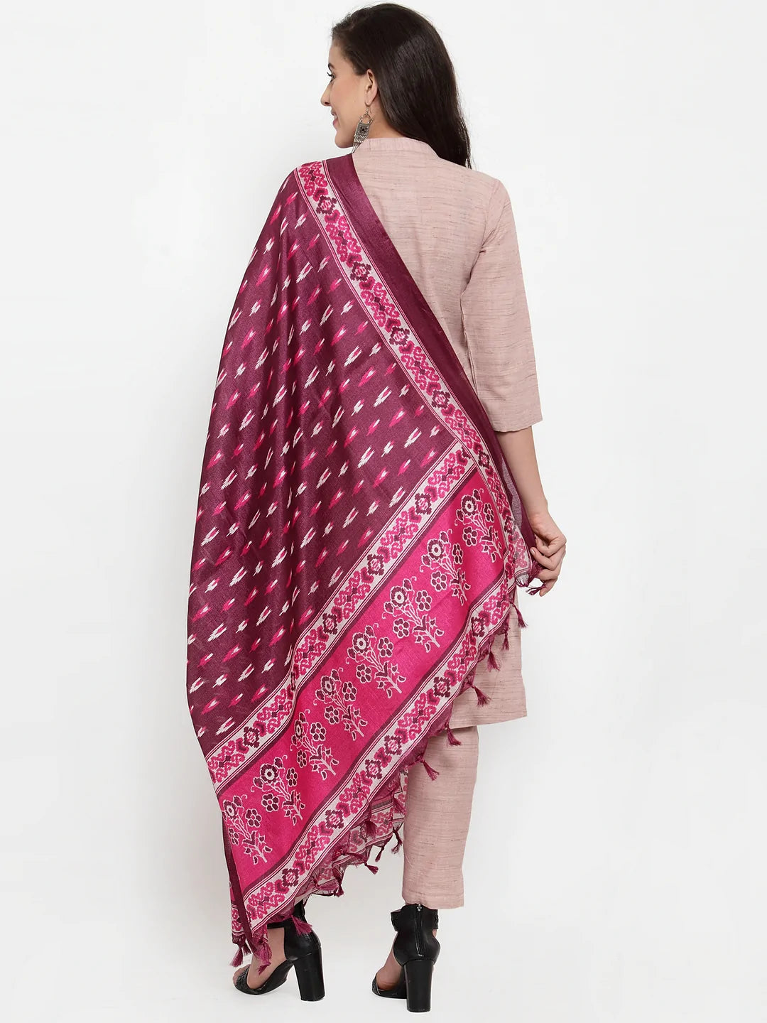 Jompers Women Pink Solid Kurta with Trousers & Dupatta (JOKS D8P 1332 Pink)
