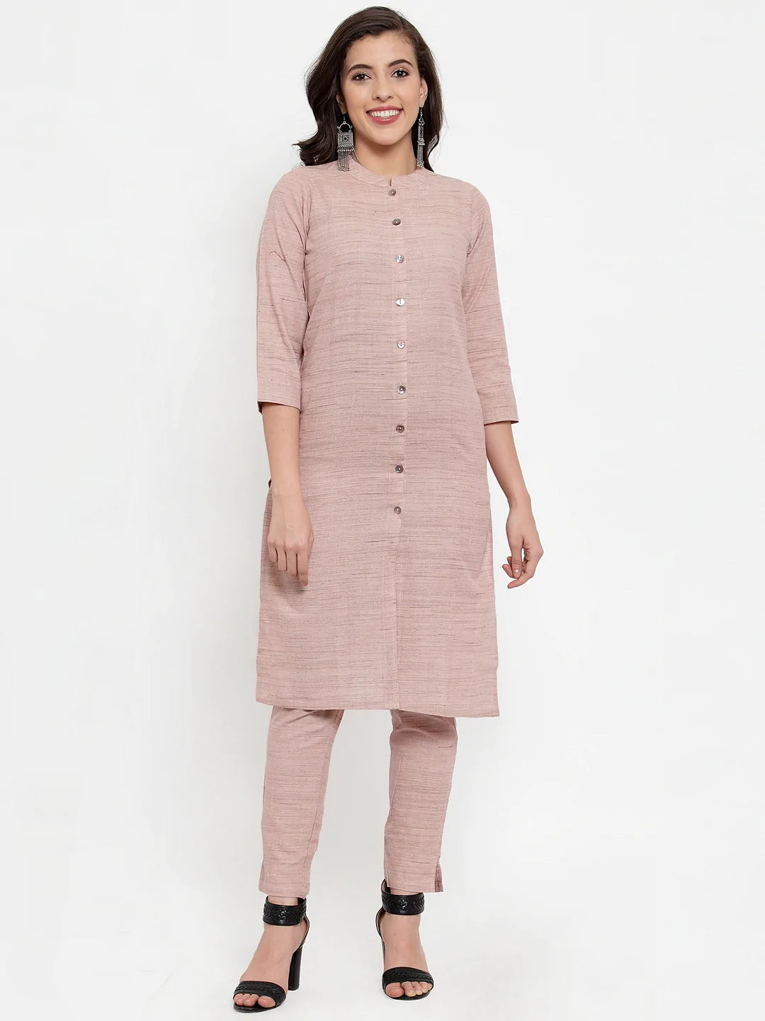 Jompers Women Pink Solid Kurta with Trousers & Dupatta (JOKS D8P 1332 Pink)