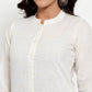 Jompers Women Off-White Solid Kurta with Trousers & Dupatta (JOKS D8R 1332 Off-White)