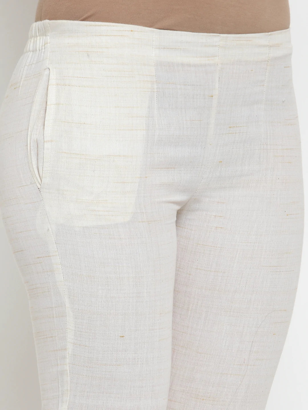 Jompers Women Off-White Solid Kurta with Trousers & Dupatta (JOKS D8R 1332 Off-White)