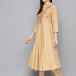 Embroidered Cotton Silk Flared kurta,pant with dupatta set ( JOKS D8R 1517 Golden )
