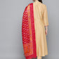 Embroidered Cotton Silk Flared kurta,pant with dupatta set ( JOKS D8R 1517 Golden )
