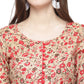 Jompers Women Red & Beige Printed A-Line Kurta - Jompers