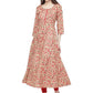 Jompers Women Red & Beige Printed A-Line Kurta - Jompers