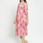 Women Pink Printed A-Line Kurta - Jompers