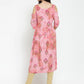 Women Pink Printed A-Line Kurta - Jompers